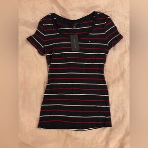 Tommy Hilfiger Navy Striped Short-Sleeve Tee - Navy/Red/White 0044
